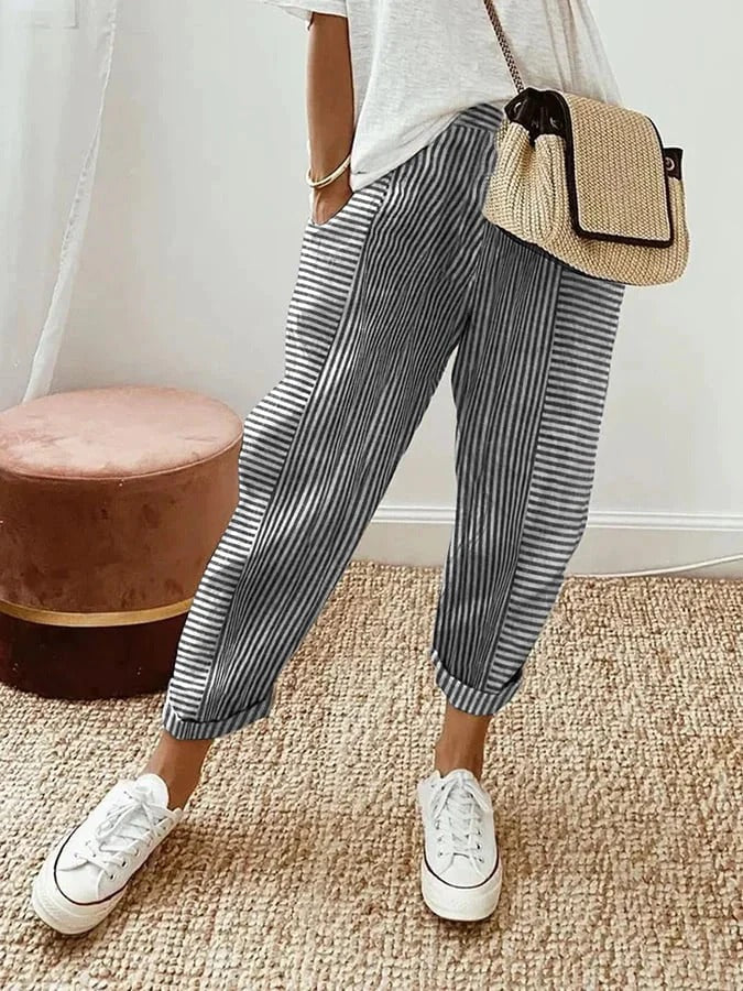 Dahlia | Pantaloni in Cotone Stripes