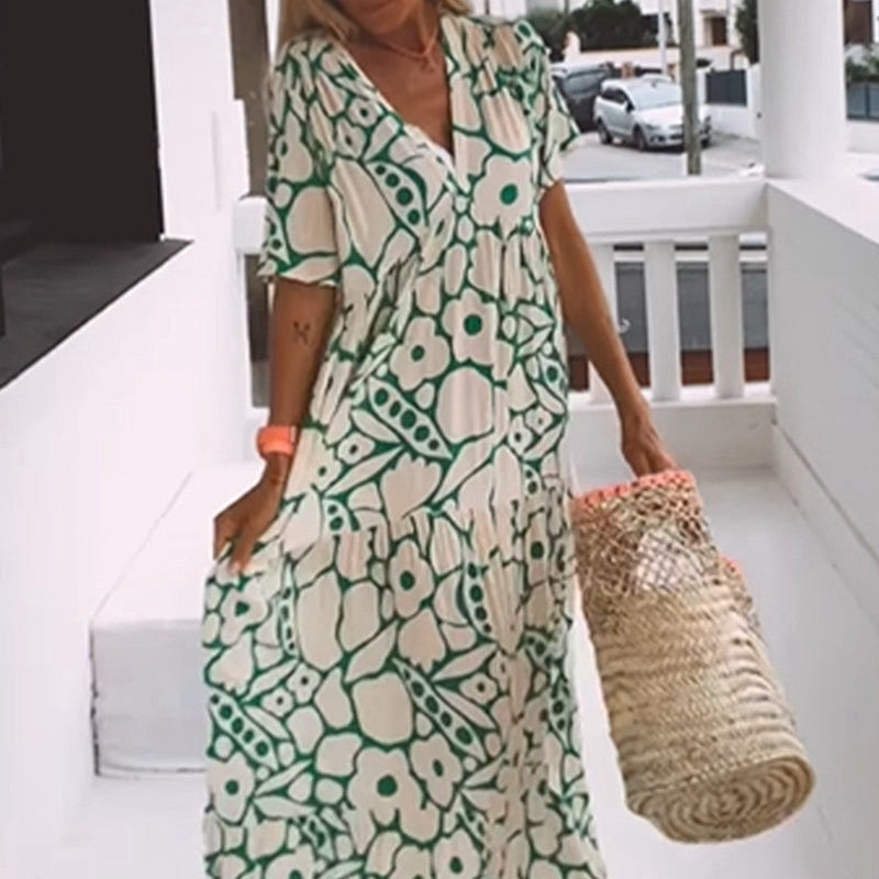 Oaklynn | Vestito lungo estivo floreale