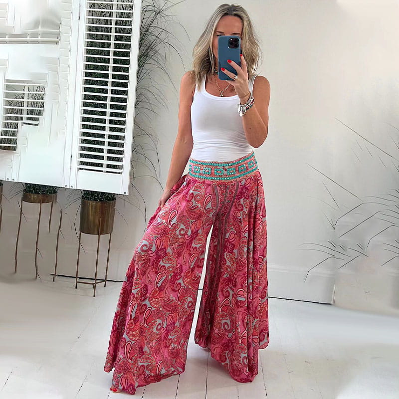 Reagan | Pantaloni a gamba larga Boho Chic